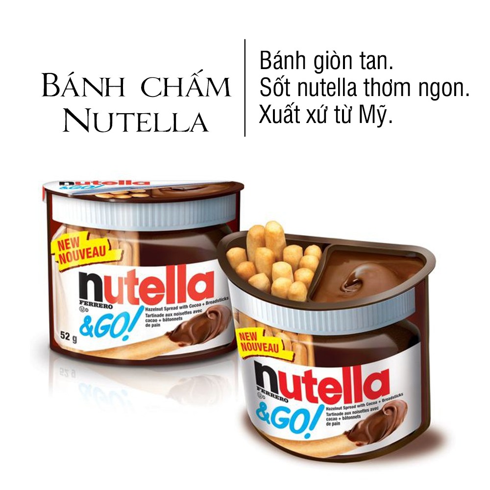 [Mã GROSALEHOT giảm 8% đơn 250K] [USA]1 Thùng Nutella Bánh Que Chấm Chocolate (Thùng 16 hộp 53gr)