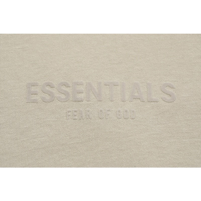 FOG FEAR OF GOD  ESSENTIALS Eighth Season High Round Neck Double Line High Street Loose Casual Chest Flocking Print Long Sleeves