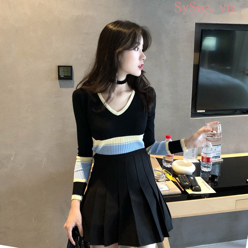 Áo tay dài cổ chữ V thời trang quyến rũ dành cho nữ