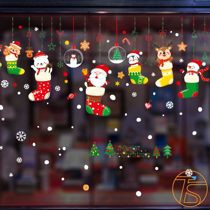 Decal Trang Trí Noel Mẫu Sticker Dán Tĩnh Điện Dịp Giáng Sinh, Tết 2022 Phù Hợp Shop Thời Trang, Văn Phòng | BigBuy360 - bigbuy360.vn