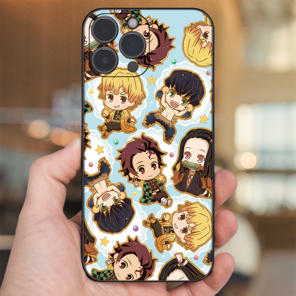 Ốp lưng iPhone 13 Pro Max dẻo đen cạnh vuông in hình Zenitsu Kimetsu no Yaiba