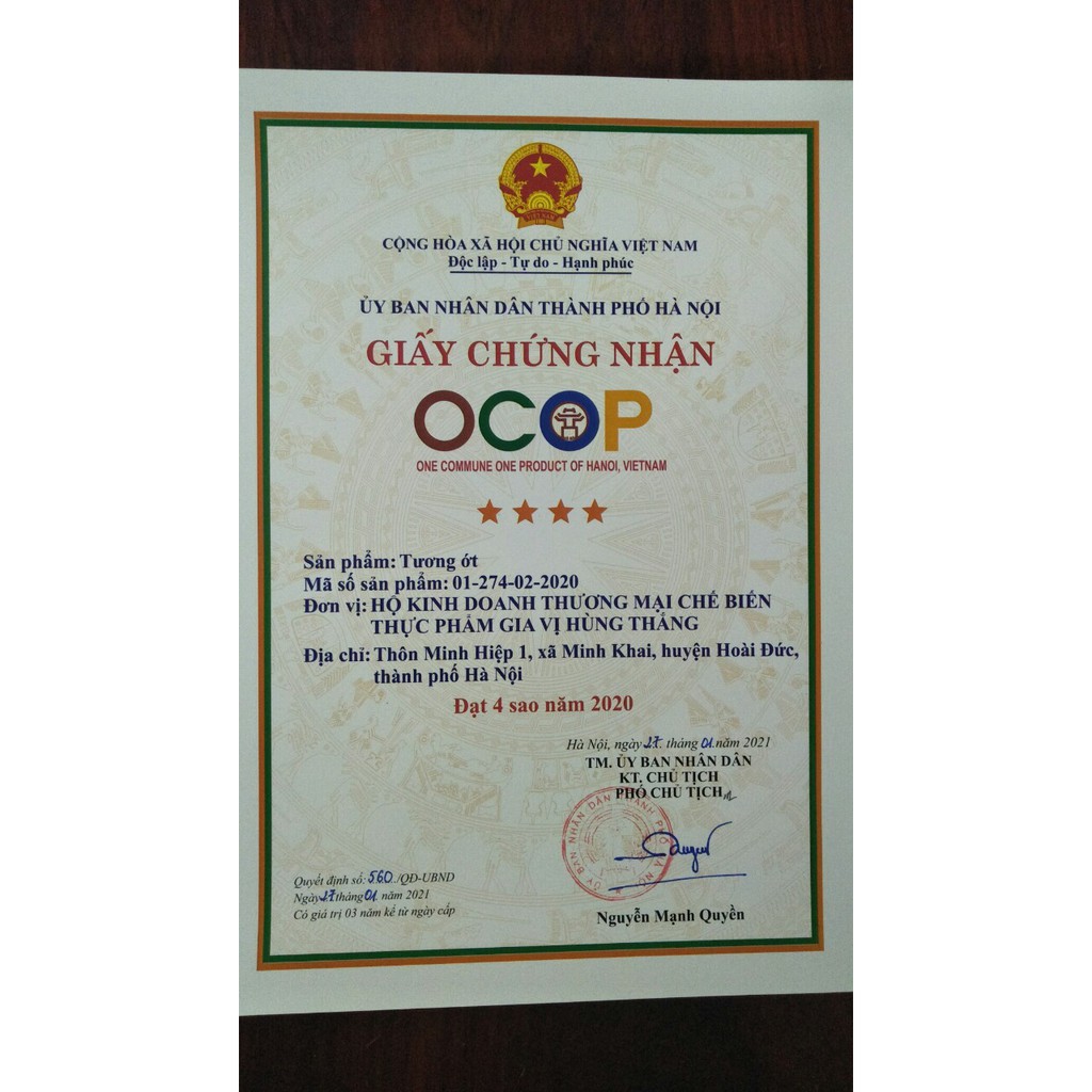 Tương ớt cao cấp Hùng Thắng 2kg