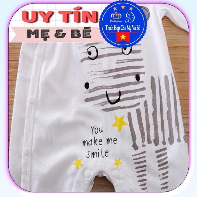 BodySuit,áo liền quần dễ thương dài tay kiểu ngựa vằn cho bé (3022), cotton 100%,thương hiệu Aiueo Nhật. Bản.