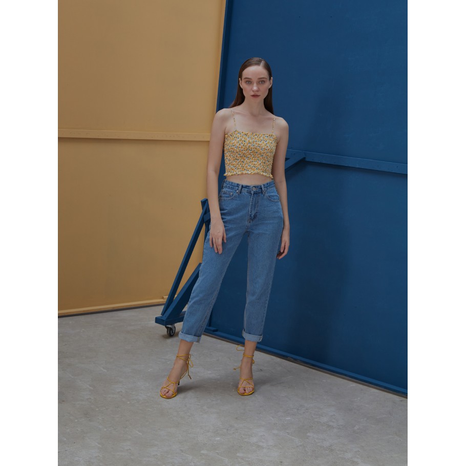 COCO SIN - Áo 2 Dây Nhún Hoa Vàng | BigBuy360 - bigbuy360.vn