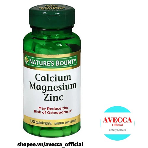 [Mã 66FMCGSALE hoàn 8% xu đơn 500K] Viên Uống Giúp Xương Chắc Khỏe Nature's Bounty Calcium Magnesium Zinc 100 Viên | BigBuy360 - bigbuy360.vn
