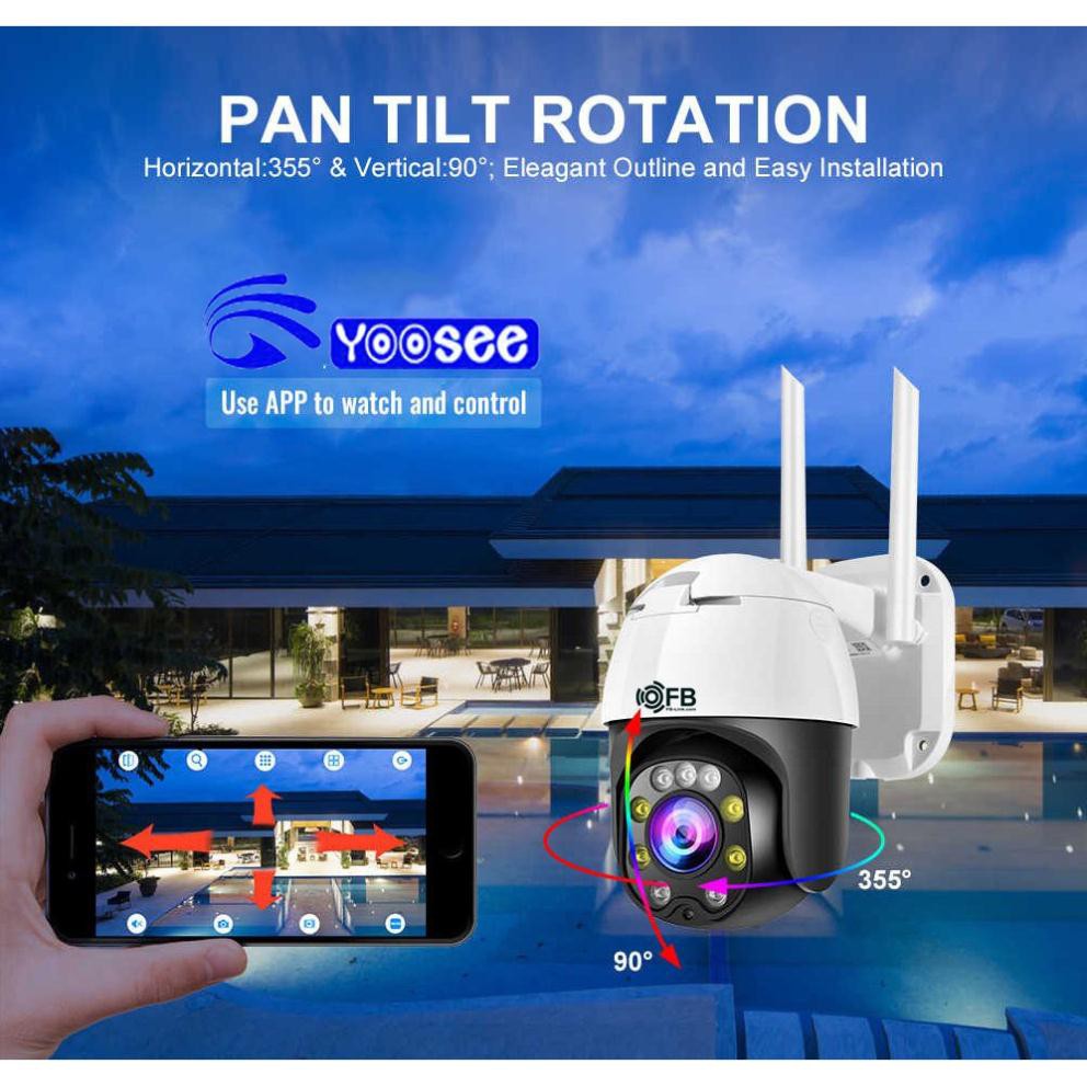 [FREESHIP] Camera IP Ngoài trời FB-Link Full HD (Yoosee - Ban đêm có màu) + Adapter CHÍNH HÃNG