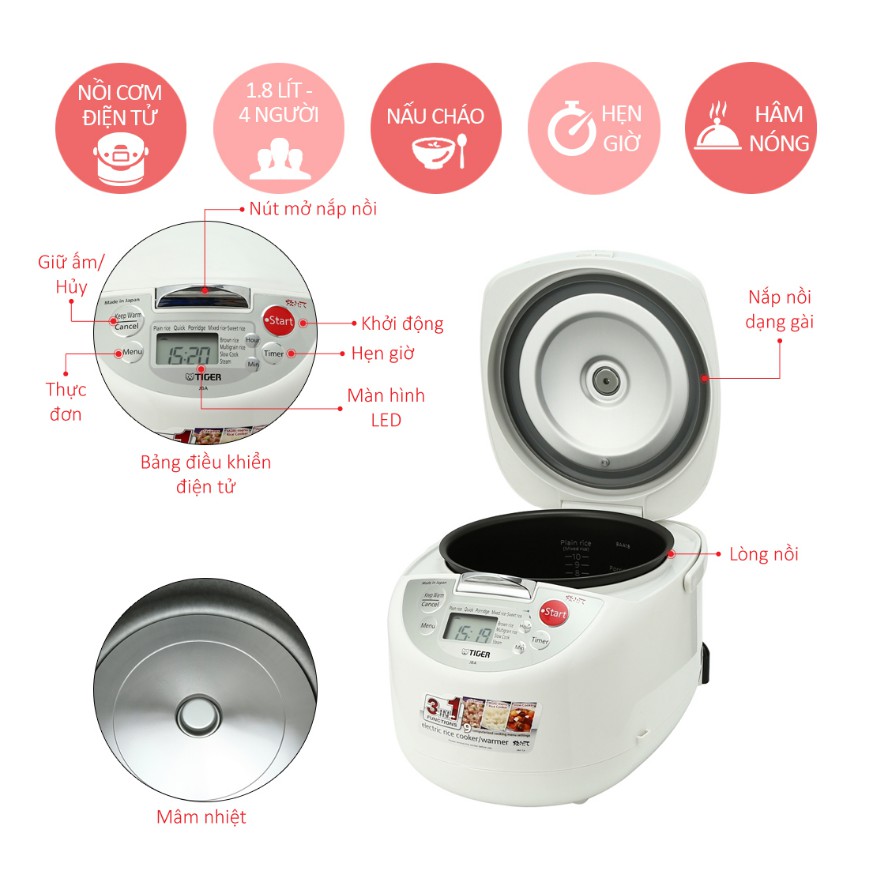 NỒI CƠM ĐIỆN TIGER JBA-A18W