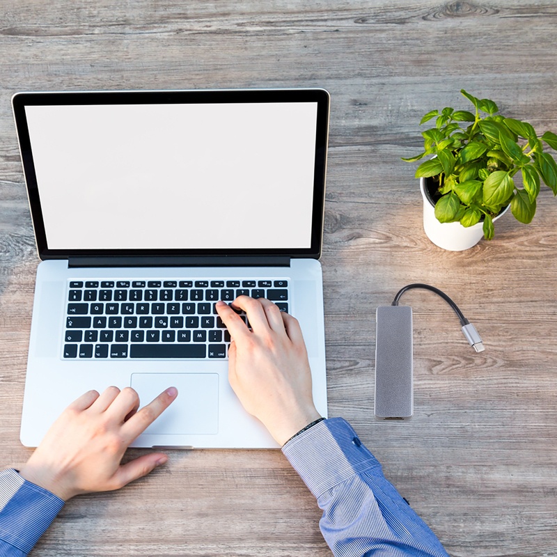 Bộ Hub USB C 5 Trong 1 Tốc Độ Cao Đầu Đọc Thẻ Nhớ SD / TF Chuyển Đổi USB3.0 4K 30Hz