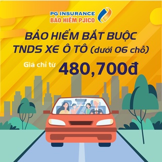Toàn Quốc [E-voucher] PJICO - Bảo hiểm TNDS bắt buộc xe ô tô không kinh doanh - Loại dưới 6 chỗ ngồi