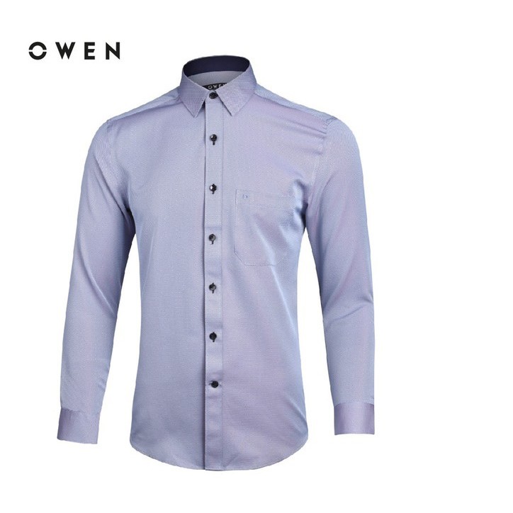 OWEN - Áo sơ mi dài tay Owen SLIMFIT màu xám tím AS 90587