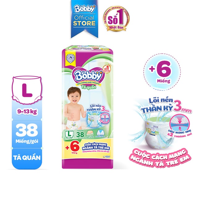 Tã quần Bobby mới S46/M42/L38