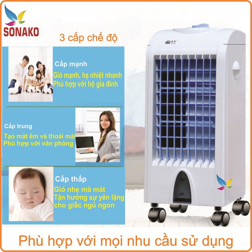 [Tặng 03 Đá Khô] Quạt Điều Hòa Hơi Nước Đá JUHUA - Sonako, quạt hơi nước đá, quạt đá khô