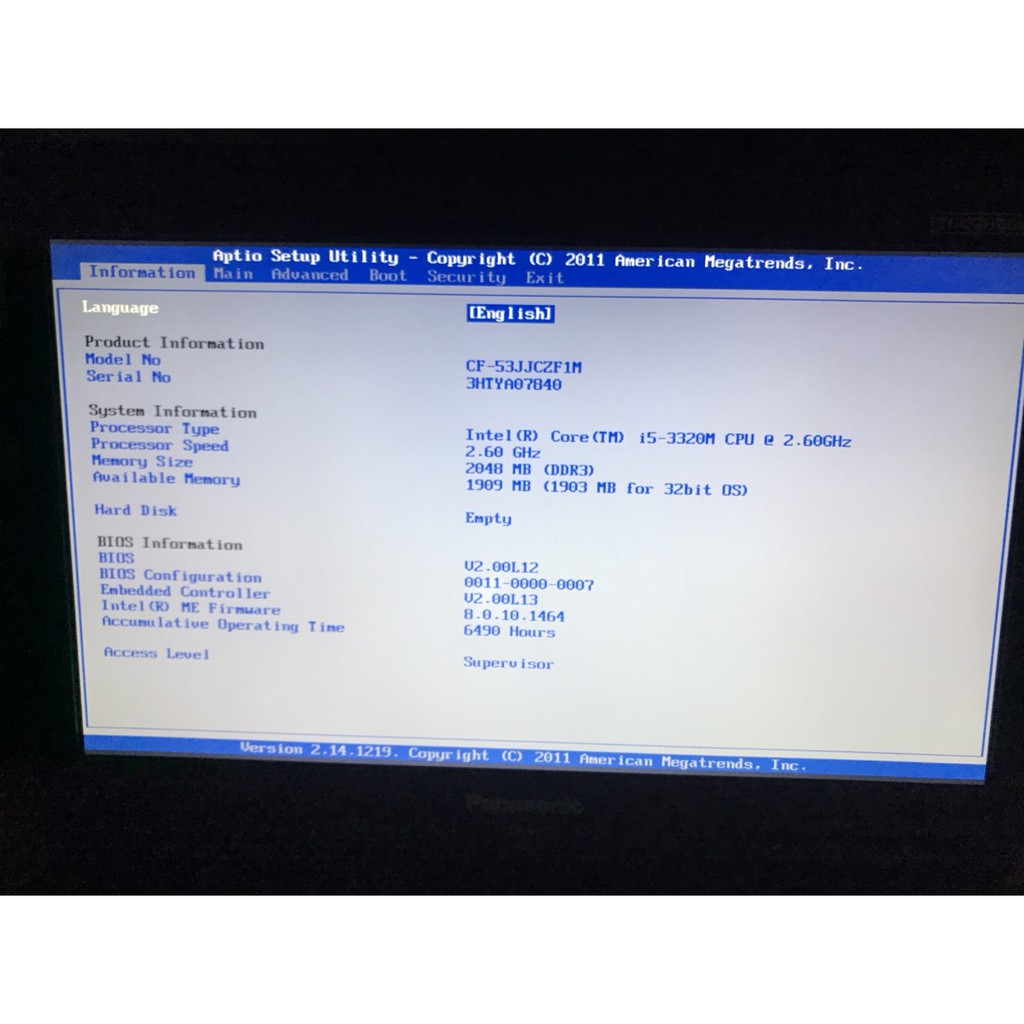 [Laptop CF-53 thiếu đồ] Máy Laptop Panasonic Toughbook CF-53 I5-3320M