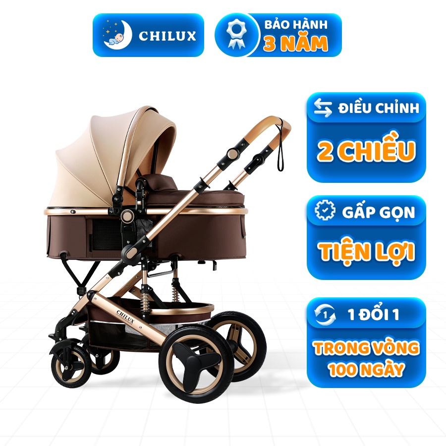 Xe đẩy trẻ em đa năng Chilux V1.6 - Có thể gấp gọn tiện dụng - Bảo hành 3 năm chính hãng