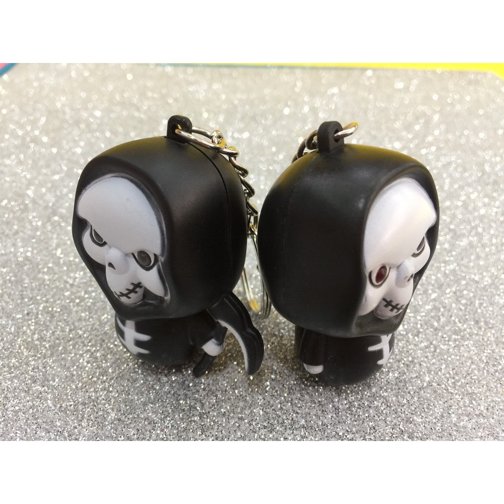 Móc khóa Ma-Móc khóa thần chết phát sáng đèn Led có âm thanh-Móc khóa gắn mô hình đèn LED thần chết ngộ nghĩnh đáng yêu