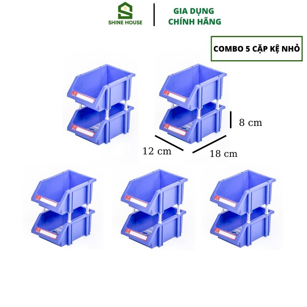 Combo 5 Cặp Kệ Dụng Cụ Duy Tân Loại Nhỏ, Khay Nhựa Đựng Linh Kiện, Ốc Vít  Kích Thước 12 x 18 x 18cm