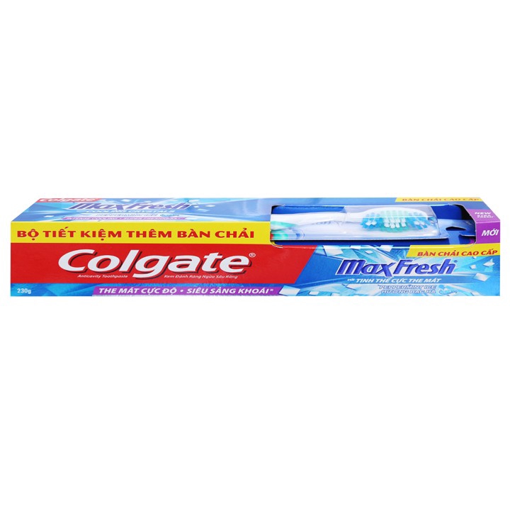 Kem đánh răng Colgate MaxFresh hương bạc hà 230g, Tặng Bàn Chải
