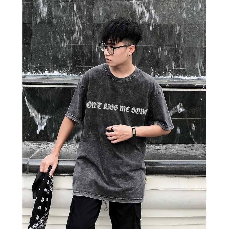 Áo thun tay lỡ SOBER WASH phông Unisex nam nữ Cotton oversize form rộng LUNACY TB11 | BigBuy360 - bigbuy360.vn