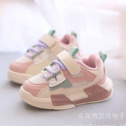 Giày Thể Thao Bé Gái Phối Lưới Thoáng Khí Size Từ 1 - 5 Tuổi - Êm Nhẹ, Ôm Chân
