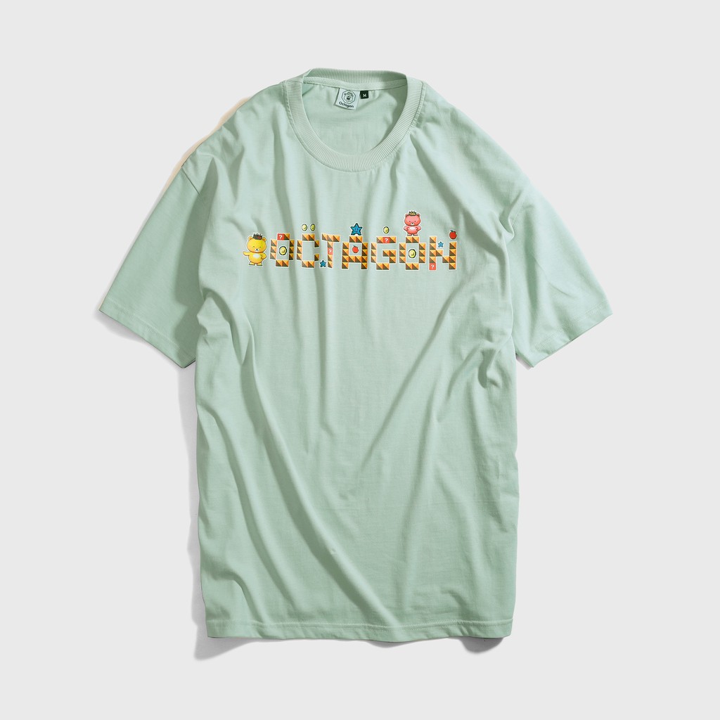 [Áo thun tay lỡ form rộng Unisex] KINGDOM - by Octagon [Đen - Mint]