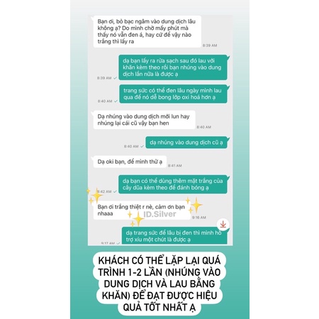 Bộ nước rửa trang sức bạc, khăn lau bạc và dũa bạc
