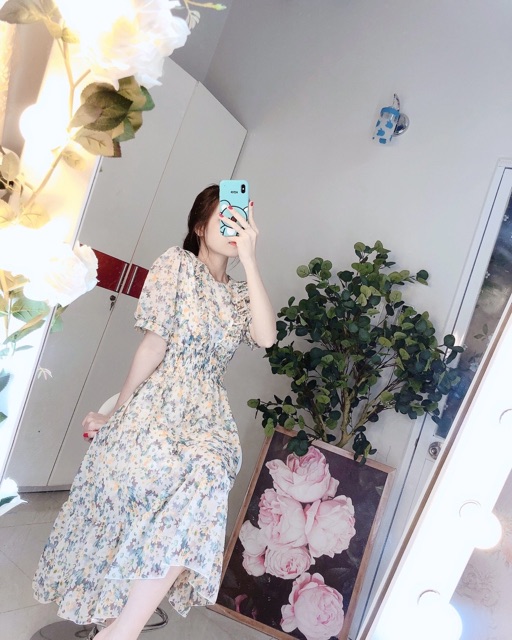 Đầm maxi tay bồng bèo ngực 8 màu | BigBuy360 - bigbuy360.vn