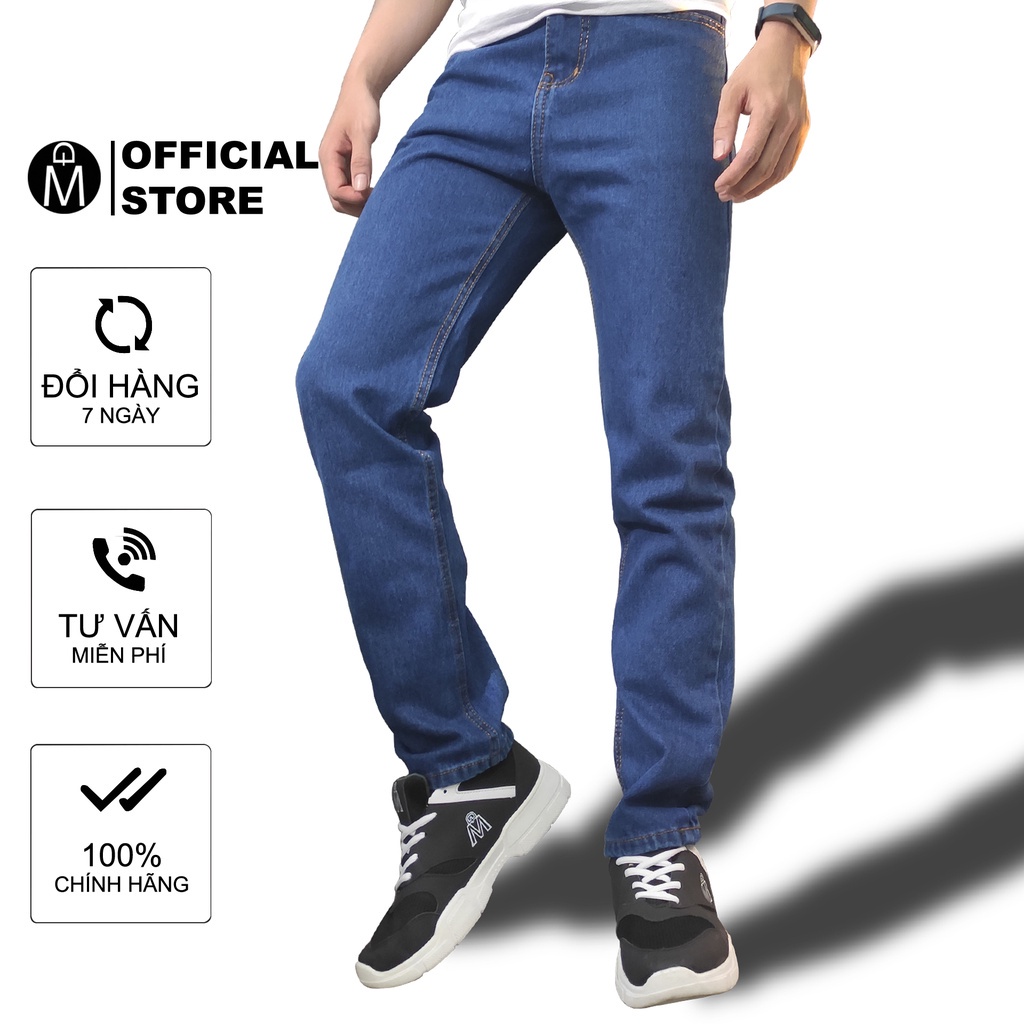 Quần jean nam MĐ q63 (Xanh) form rộng ống suông !
