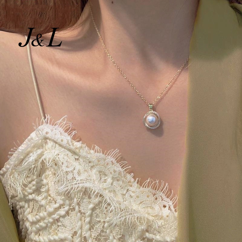 Thời Trang Vòng cổ Hợp Kim Đính Đá Và Ngọc Trai Thanh Lịch Cho Nữ