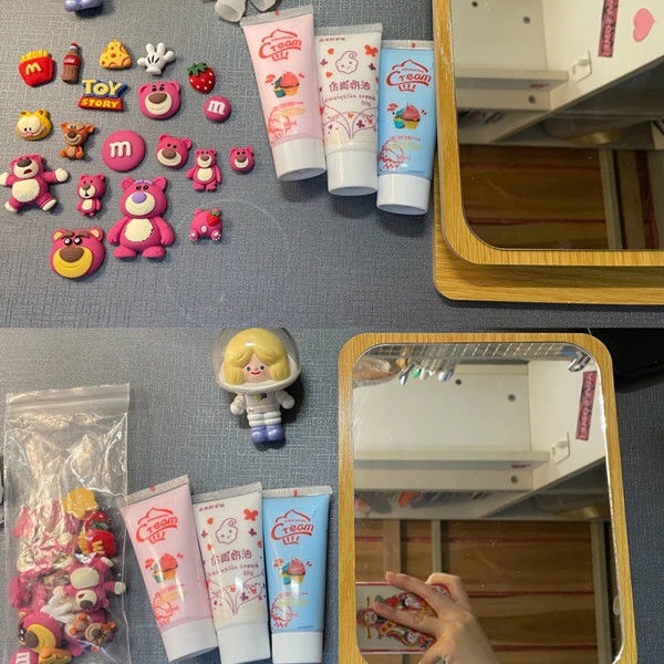 Gương trang điểm để bàn/ Kem dưỡng da/ Phụ kiện trang trí gương trang điểm