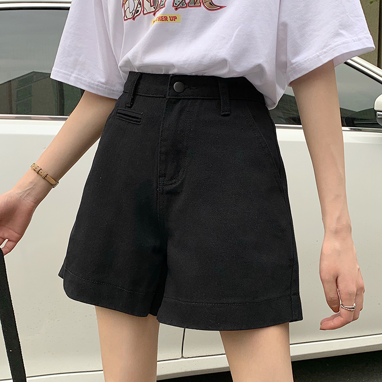 Quần short denim lưng cao 42244 đơn giản dễ phối đồ