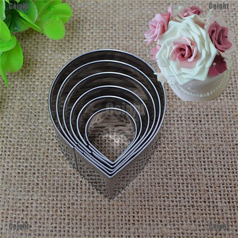 Set 6 Khuôn Cắt Tạo Hình Cánh Hoa Hồng Trang Trí Bánh Tiện Dụng