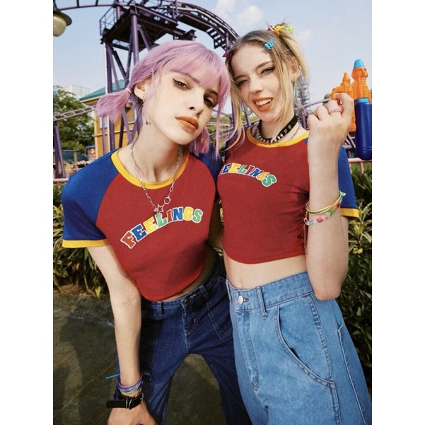 Áo Croptop phối màu