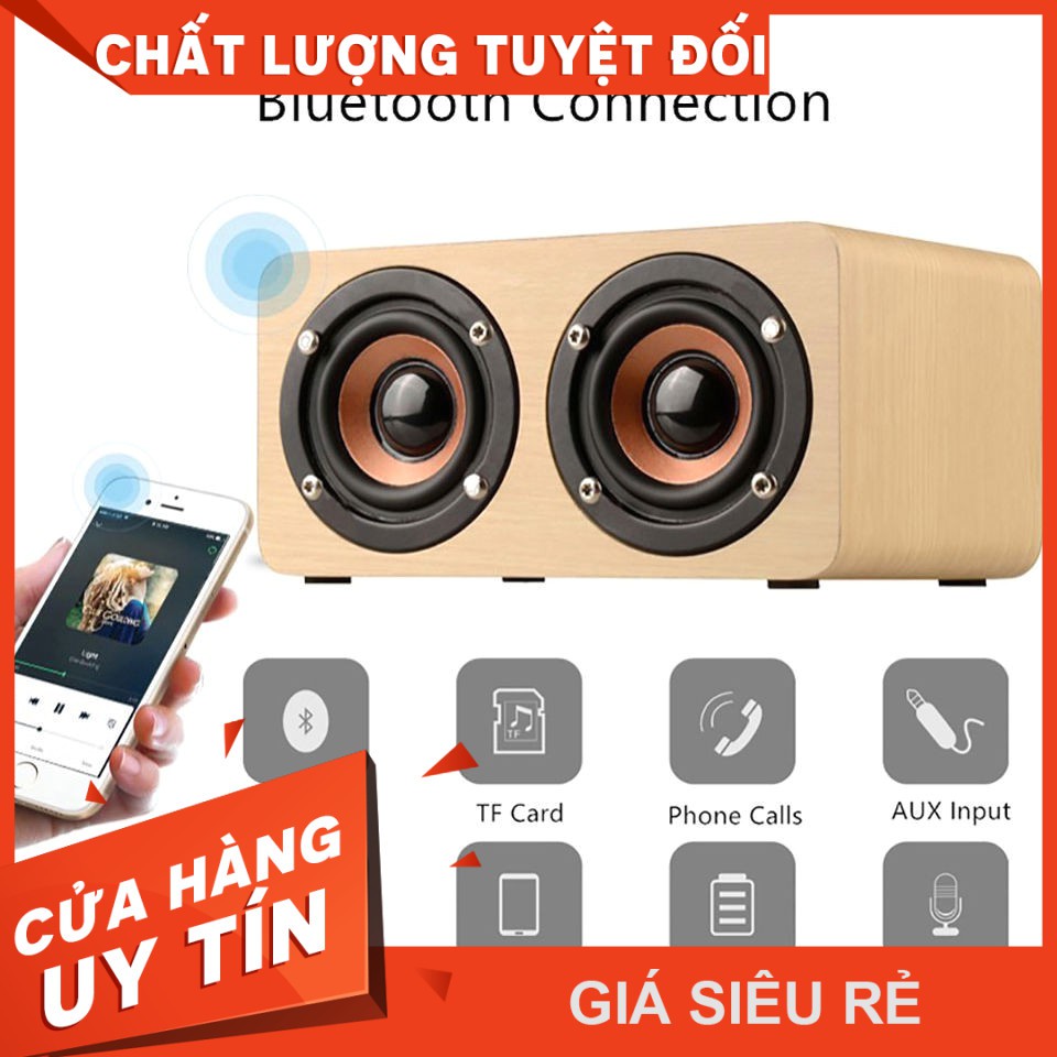 Loa gỗ bluetooth HIFI Super Bass Stereo speaker PKGR-G4- Giá Siêu Rẻ - Siêu Chất