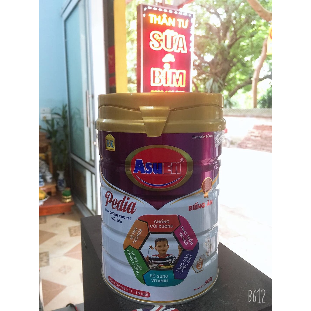 Sữa tăng cân Asuen Pedia 900g dành cho trẻ biếng ăn thấp còi, suy sinh dưỡng