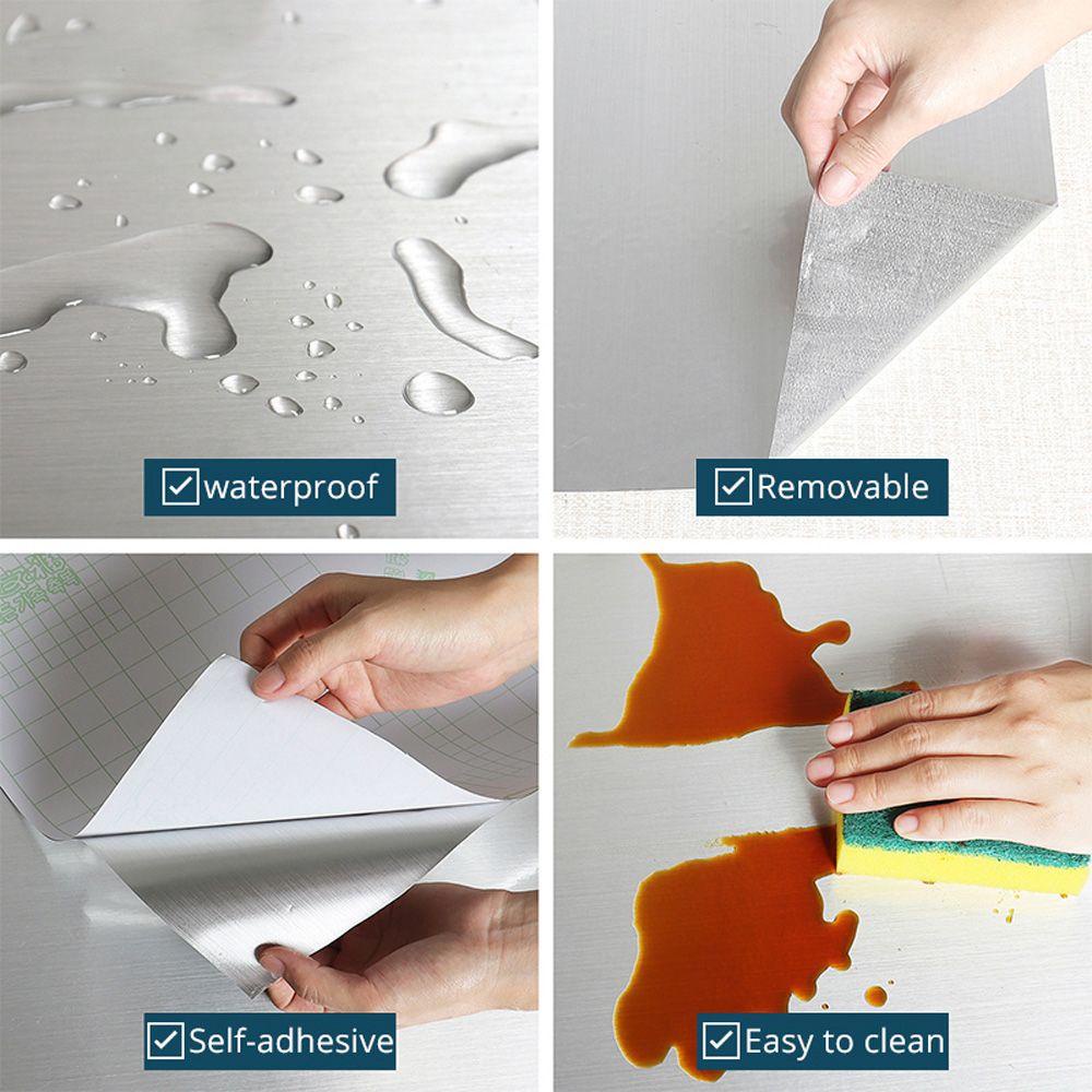 Miếng Dán Tường Bằng Kim Loại Chống Thấm Nước Độc Đáo Trang Trí Nhà Cửa DIY