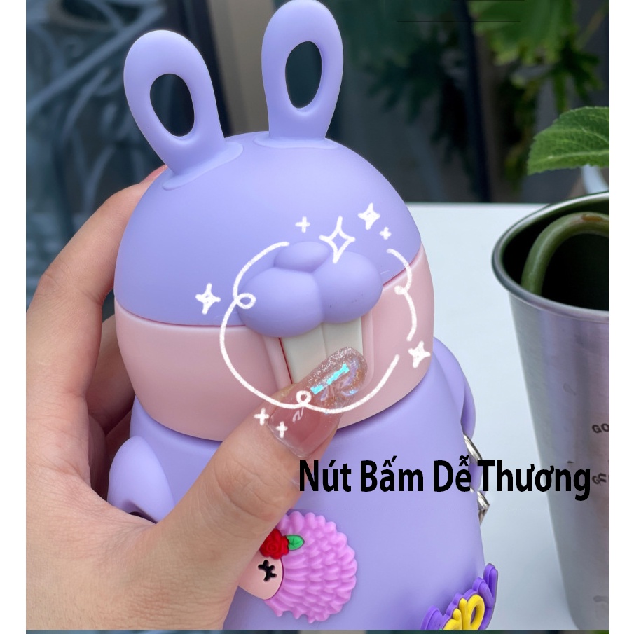 Bình Giữ Nhiệt ,Bình Giữ Nhiệt Cho Bé Có Ống Hút Cute Chất Liệu Thép Không Rỉ 316  N28