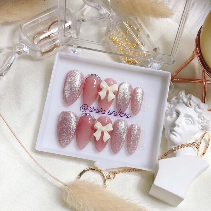 Mã JKOAHP giảm 15K đơn 0₫ [ NAIL BOX ] Nailbox thiết kế sẵn mẫu đính chảm nơ có làm theo yêu cầu