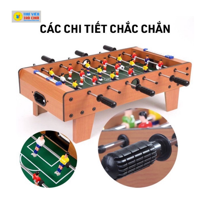 Bàn bi lắc bóng đá bằng gỗ - Size lớn 50x25x15.5 (6 tay)/ Size nhỡ 34.5x23x7 (4 tay)