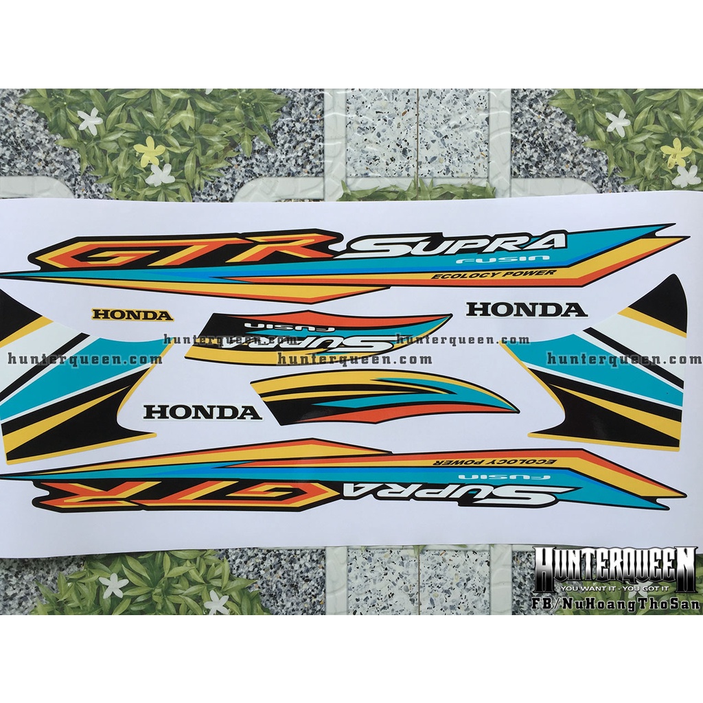 Tem rời xe Wave màu đen, tem  GTR vàng. Thay đổi màu sắc và chi tiết theo yêu cầu. Sắc nét, bền màu
