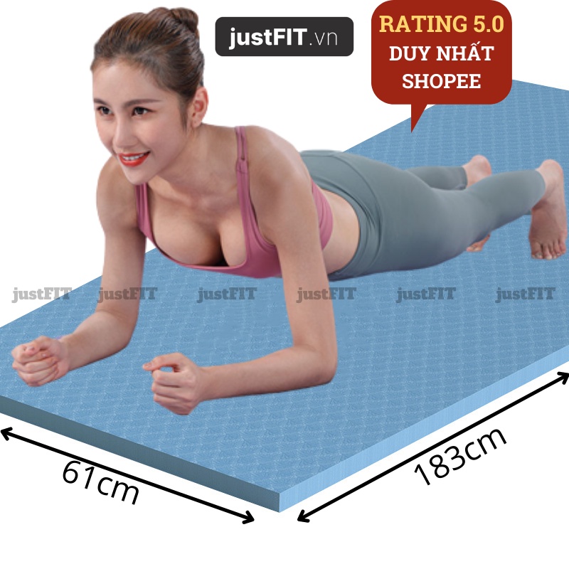 Thảm tập gym justFIT dày 10mm, chống trượt tại nhà, CHỐNG CHẤN THƯƠNG ĐẦU GỐI