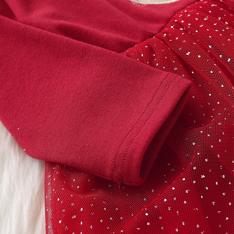 Váy Noel Công Chúa Cho Bé gái Chất Cotton phối bèo Thấm hút mồ hôi Cực Tốt