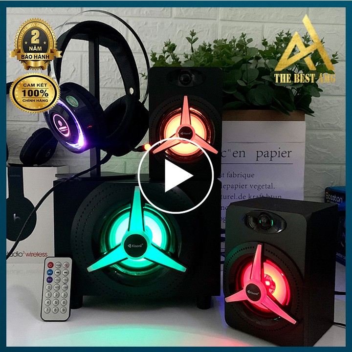 Loa Máy Tính Để Bàn Có Bluetooth LED RGB 2.1 Kisonli TM-7000A Loa Vi Tính Nghe Nhạc Laptop Pc Gaming Có Dây