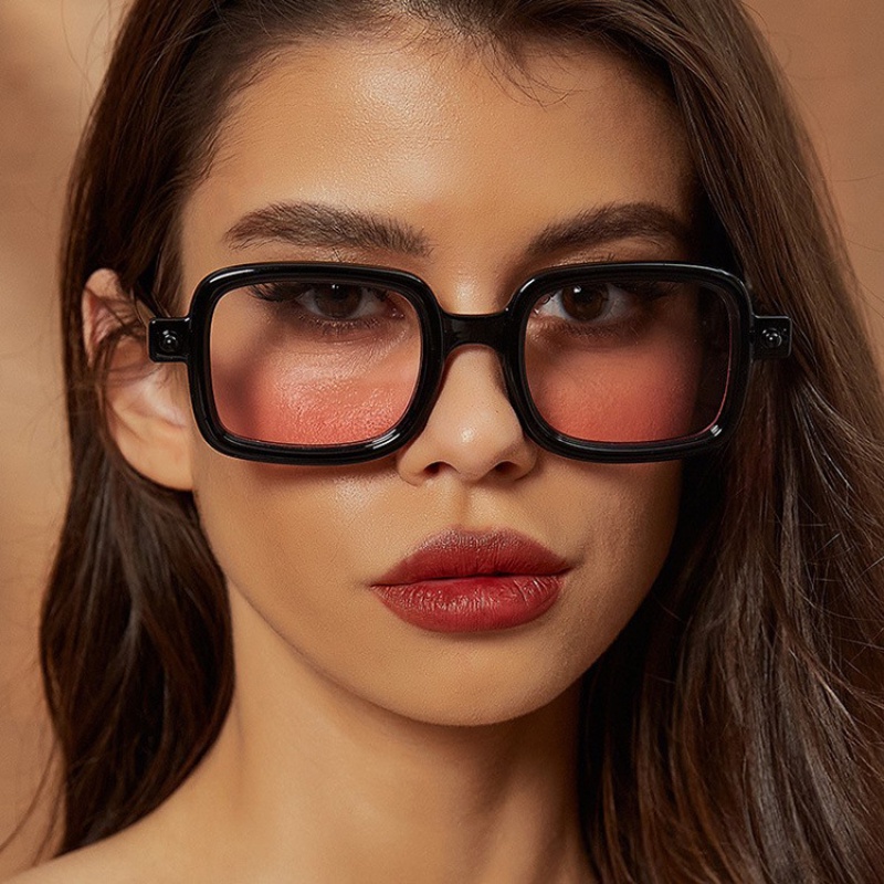 (YUZHU) Kính Mát Thời Trang Phương Tây Retro Chống Nắng Hình Vuông Màu Gradient Hiện Đại