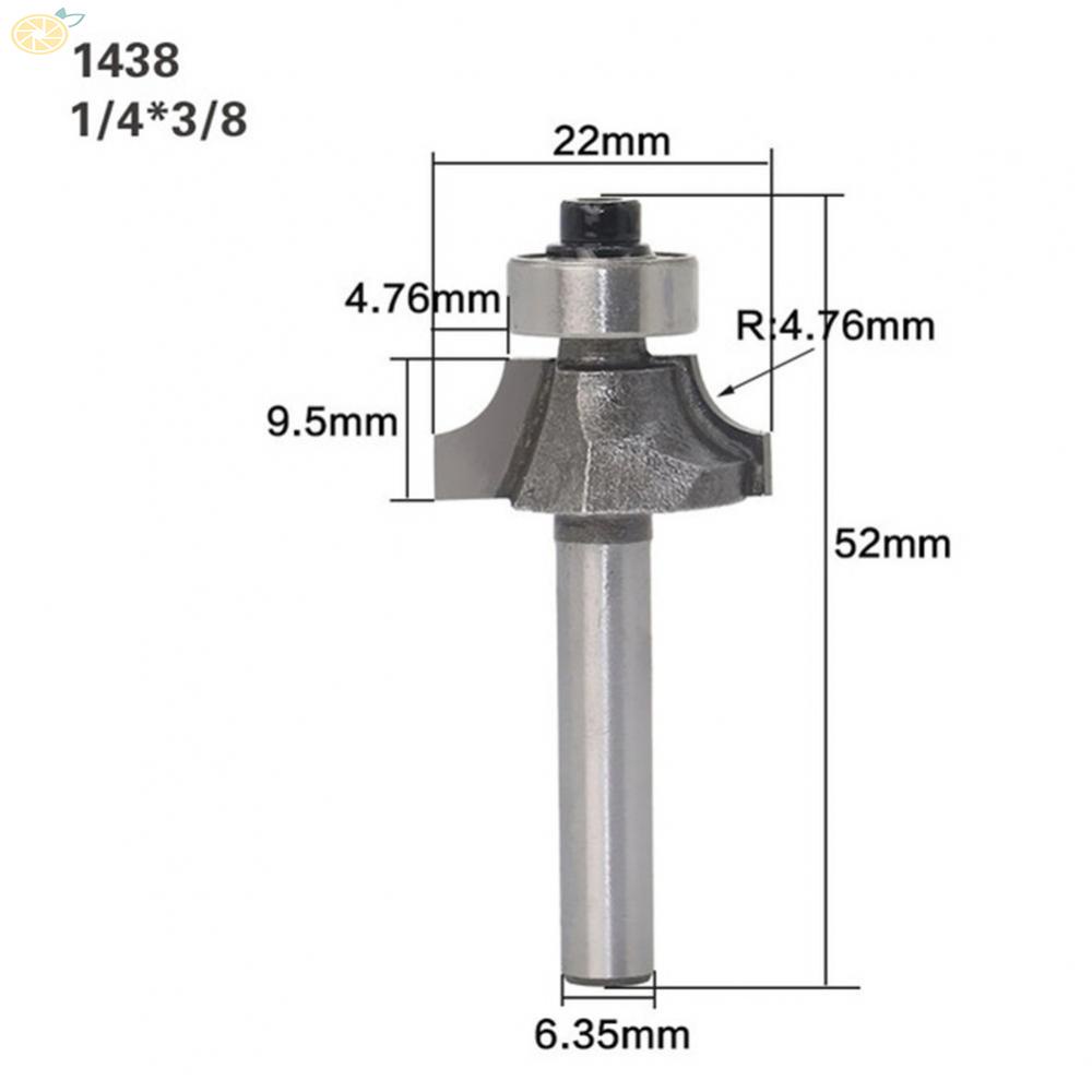 Mũi phay tròn đường kính 1/4\" 2 rãnh chuyên dụng cho thợ mộc