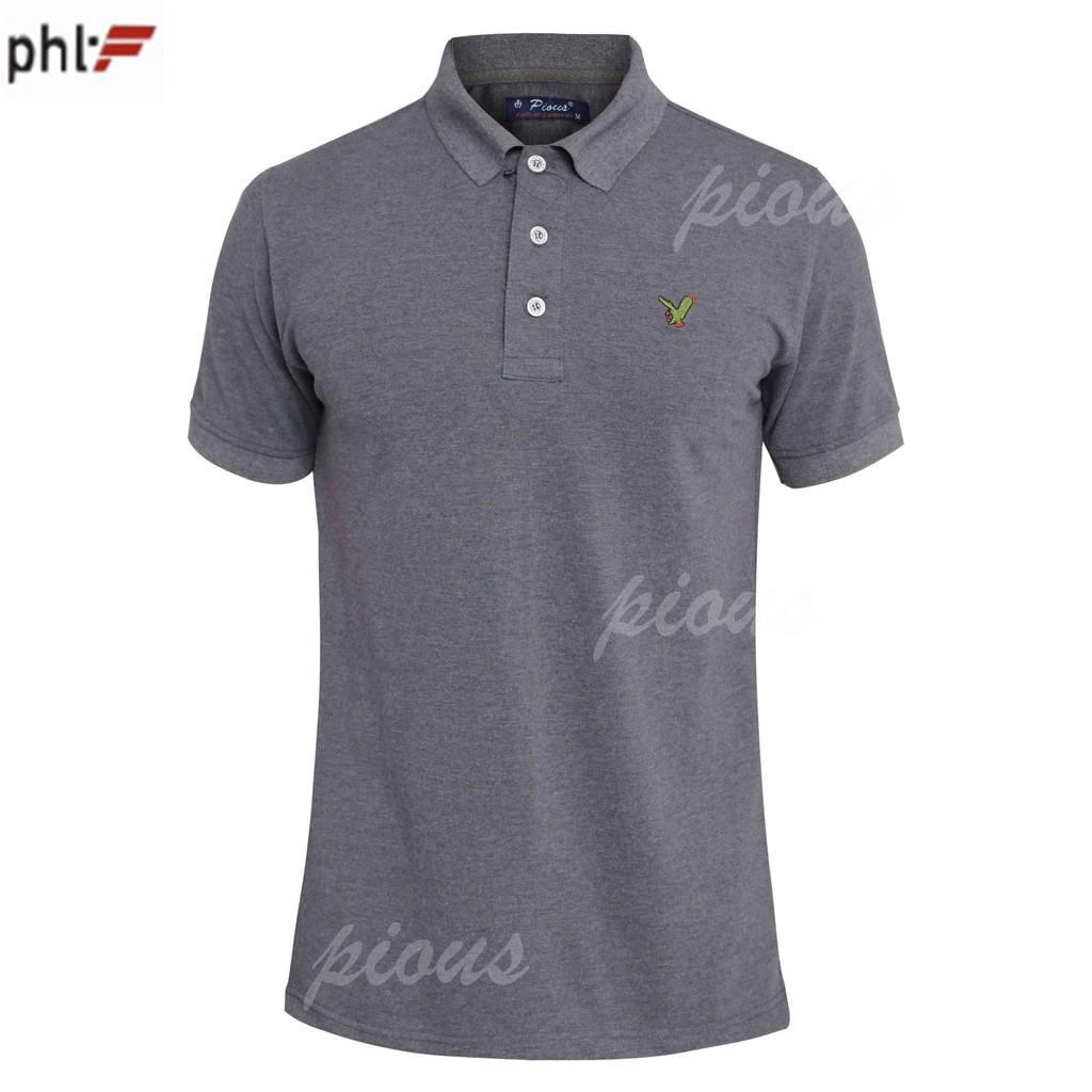 Áo thun nam cá sấu cotton cao cấp trơn ngắn tay phl (màu xám đậm) siêu rẻ
