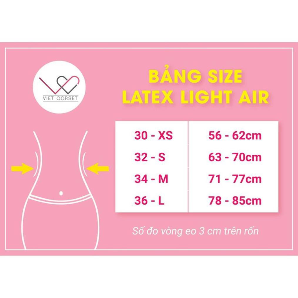 [Mã LT150 giảm 150k đơn 699k] Gen đai nịt bụng Latex Light Air giảm eo Việt Corset - 17 xương, siêu định hình, thông hơi