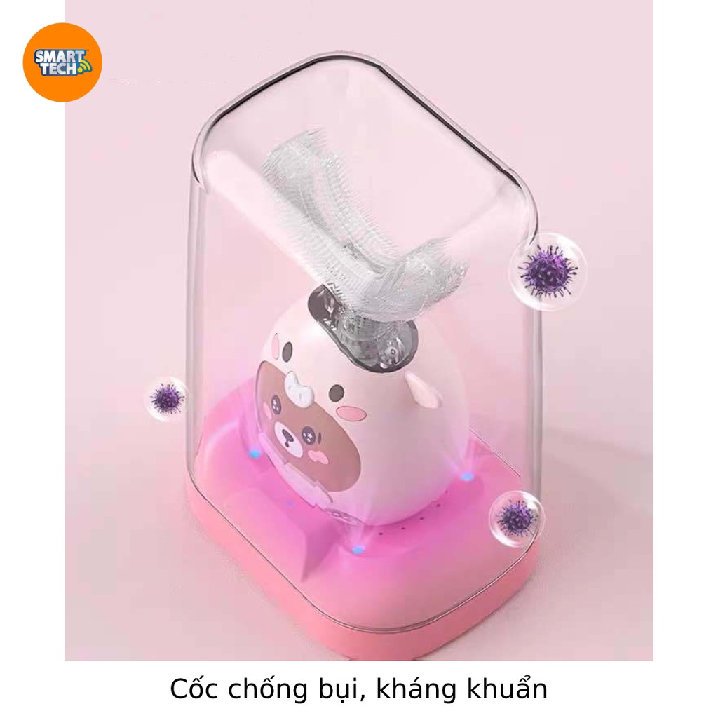 Bàn chải điện cho bé Maser V9, bàn chải điện trẻ em đầu chữ U - Giúp bé vệ sinh răng miệng dễ dàng, tự giác