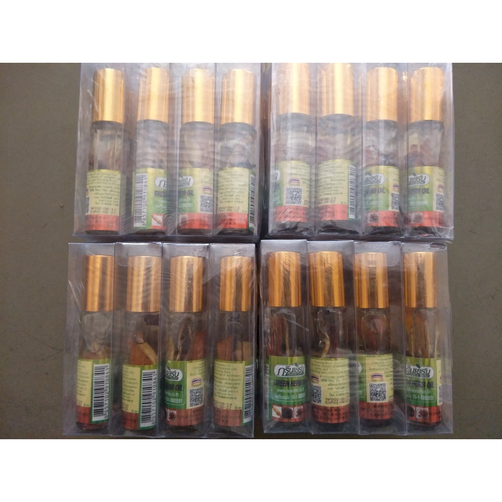 Dầu Gió Lăn Nhân Sâm Thái Lan Green Herb Oil 8ml Lốc 12 Chai