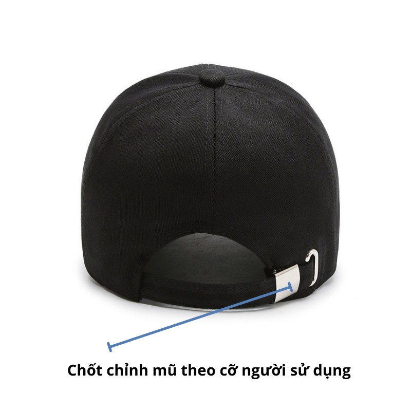 Mũ lưỡi trai Đen cá tính Trắng trẻ trung phong cách unisex Nón kết cotton nam nữ thời trang