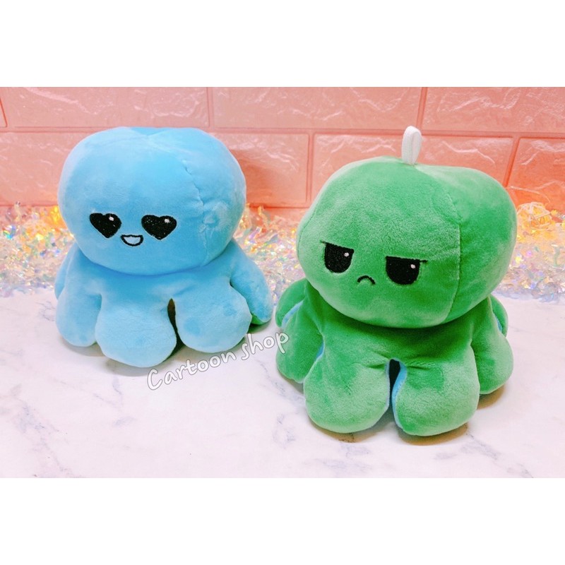 Bạch tuộc nhồi bông 2 mặt cảm xúc 24 x 12 cm siu cute - Reversible Octopus